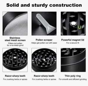 2.6in Stainless Steel 4-Layer Manual Herb Grinder - Image 4